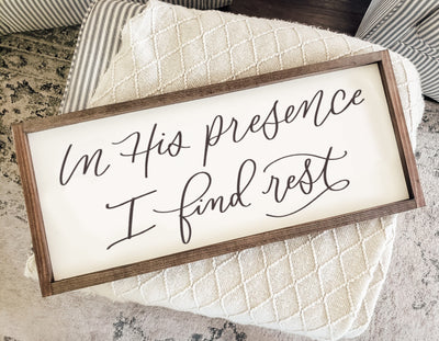 In His Presence We Find Rest | Christian Wall Art - Mulberry Market Designs