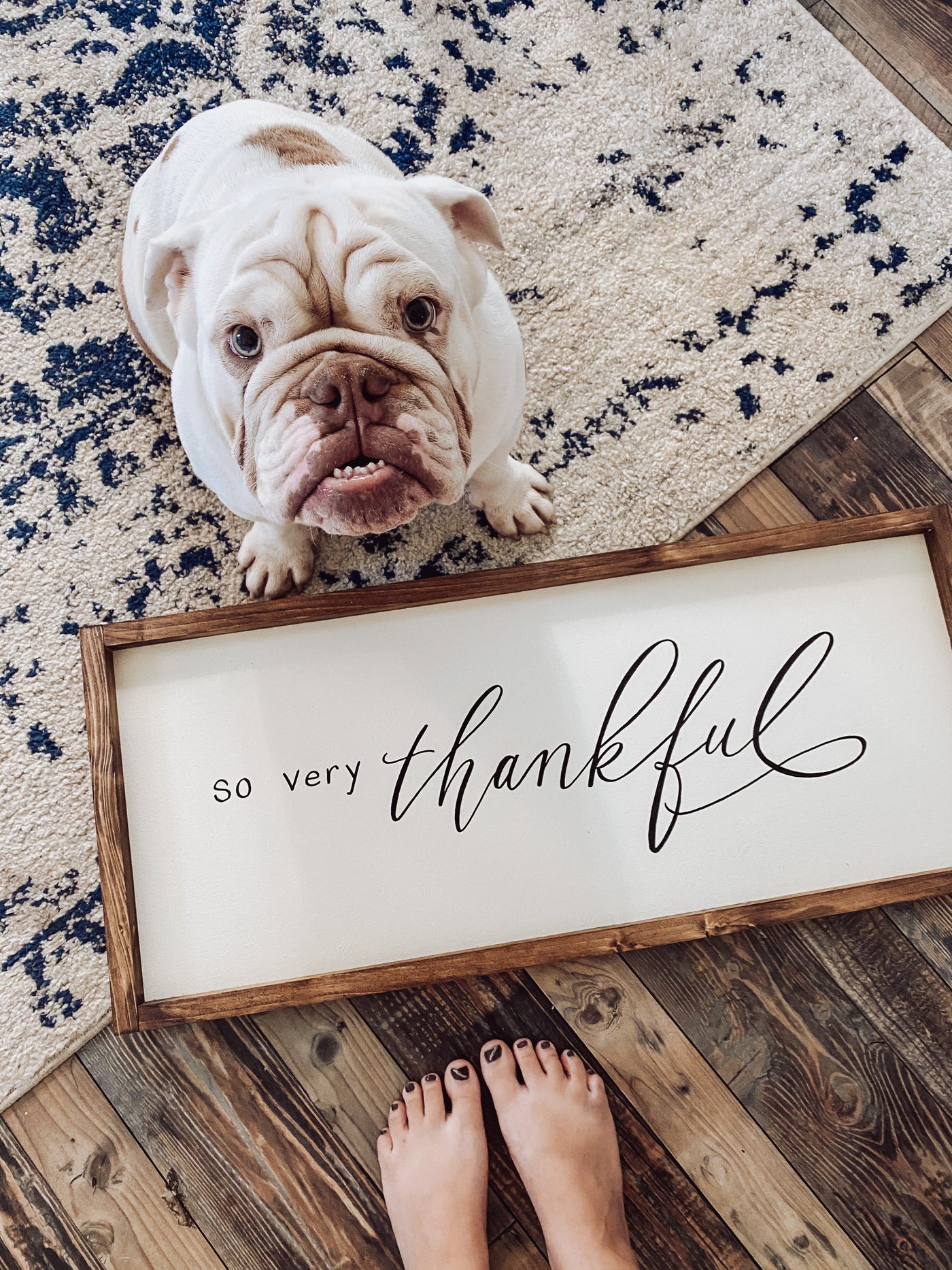 So Very Thankful Wood Framed Sign - Mulberry Market Designs