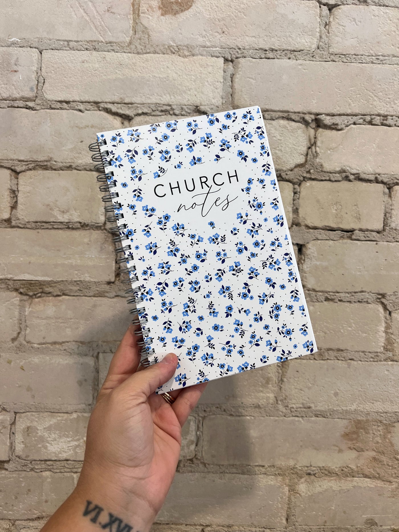 Blue Floral Church Notes Notebook - Mulberry Market Designs