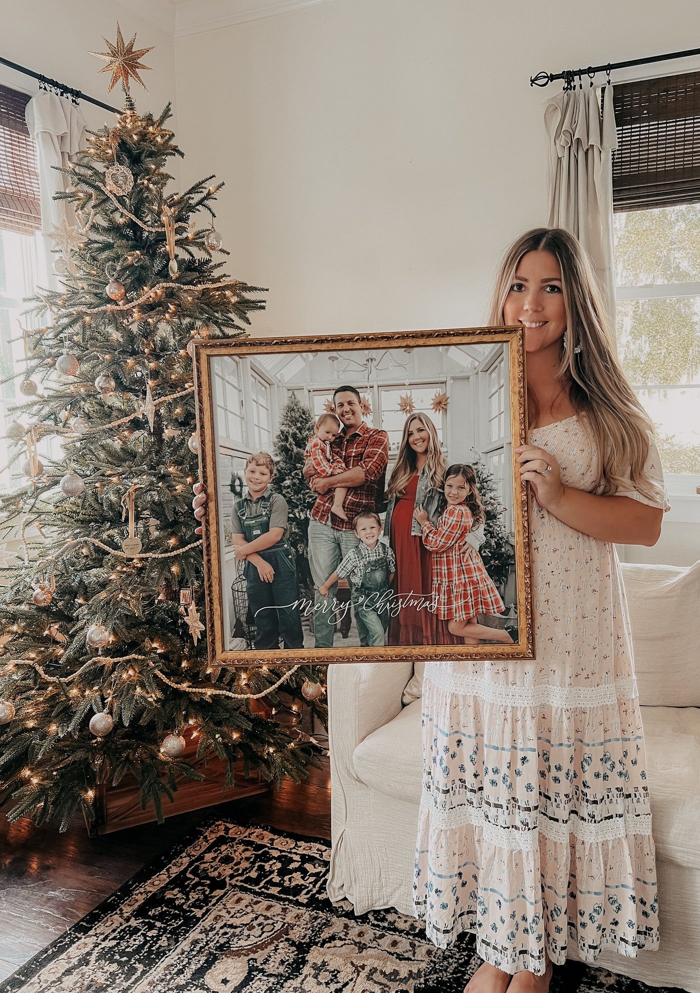 Gold Framed Personalized Family Photo Prints Sign