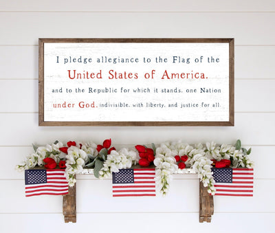 I Pledge Allegiance Wood Framed Sign Wood Framed Sign