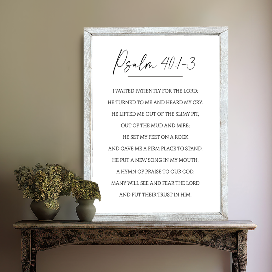 I Waited Patiently For The Lord Wall Art - Mulberry Market Designs