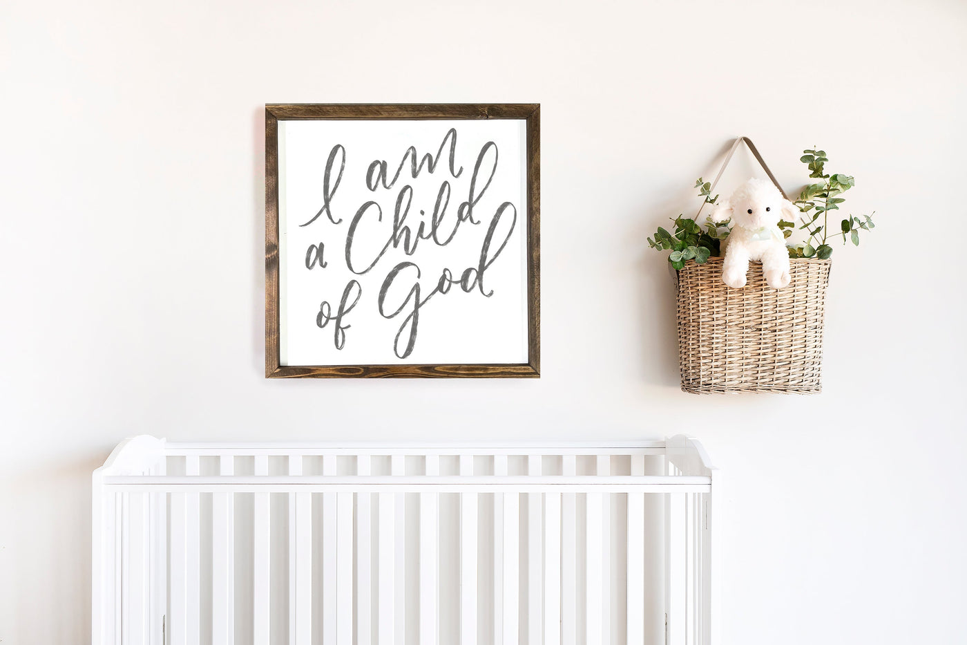 I Am A Child of God Wood Framed Nursery Sign - Mulberry Market Designs