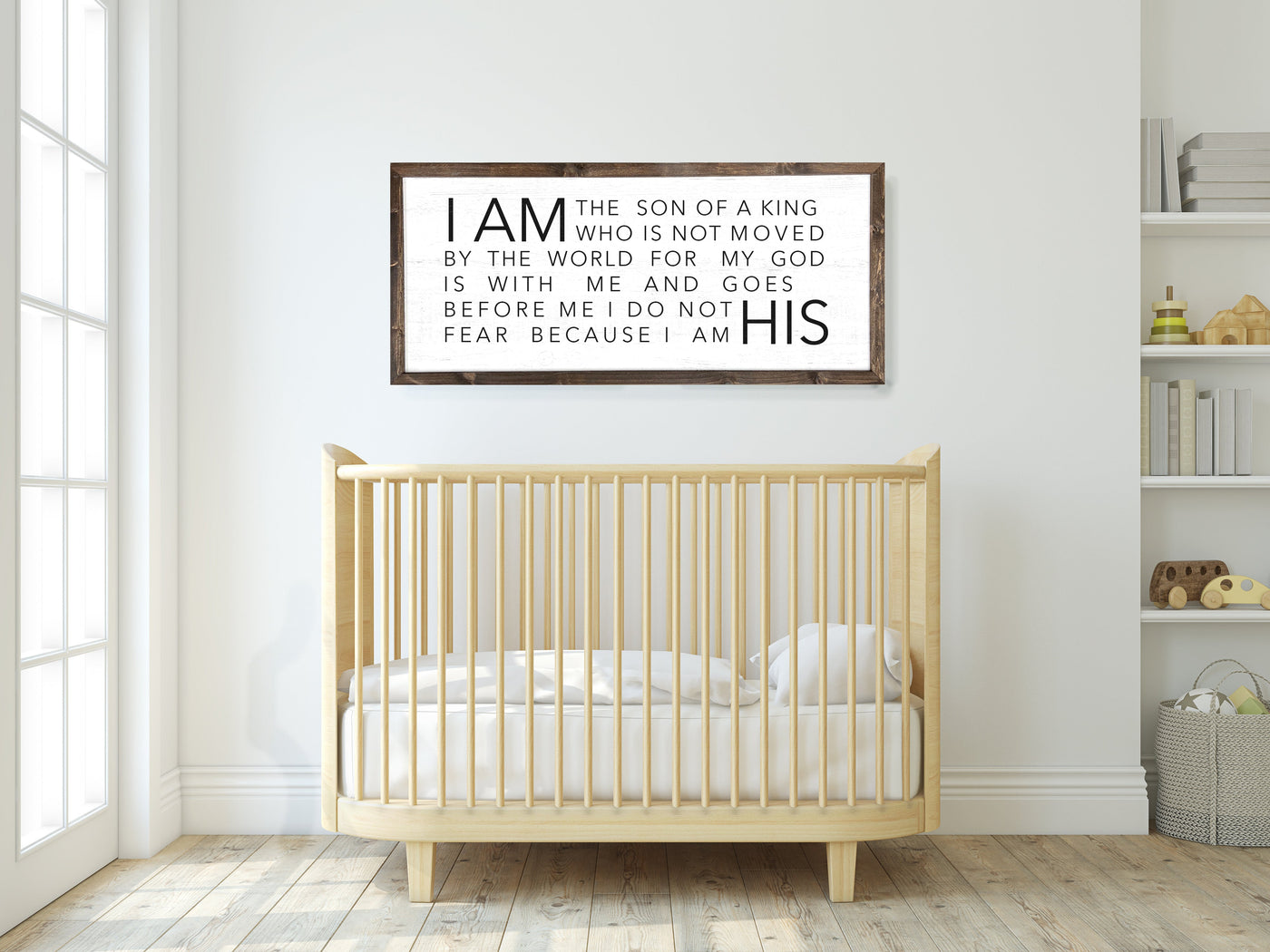 I Am The Son of A King Farmhouse Nursery Sign - Mulberry Market Designs