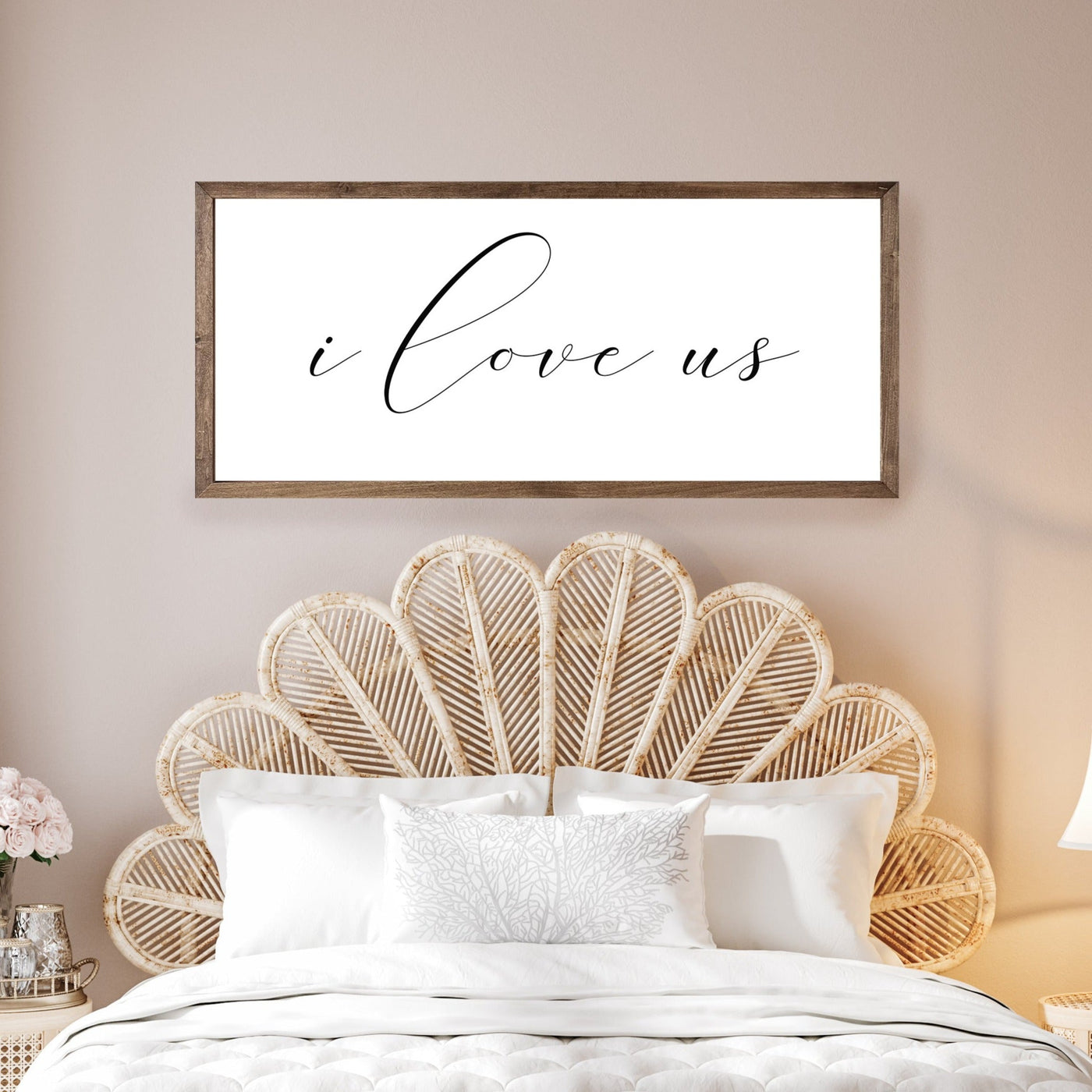 I Love Us Wood Framed Bedroom Sign - Mulberry Market Designs