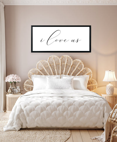 I Love Us Wood Framed Bedroom Sign - Mulberry Market Designs