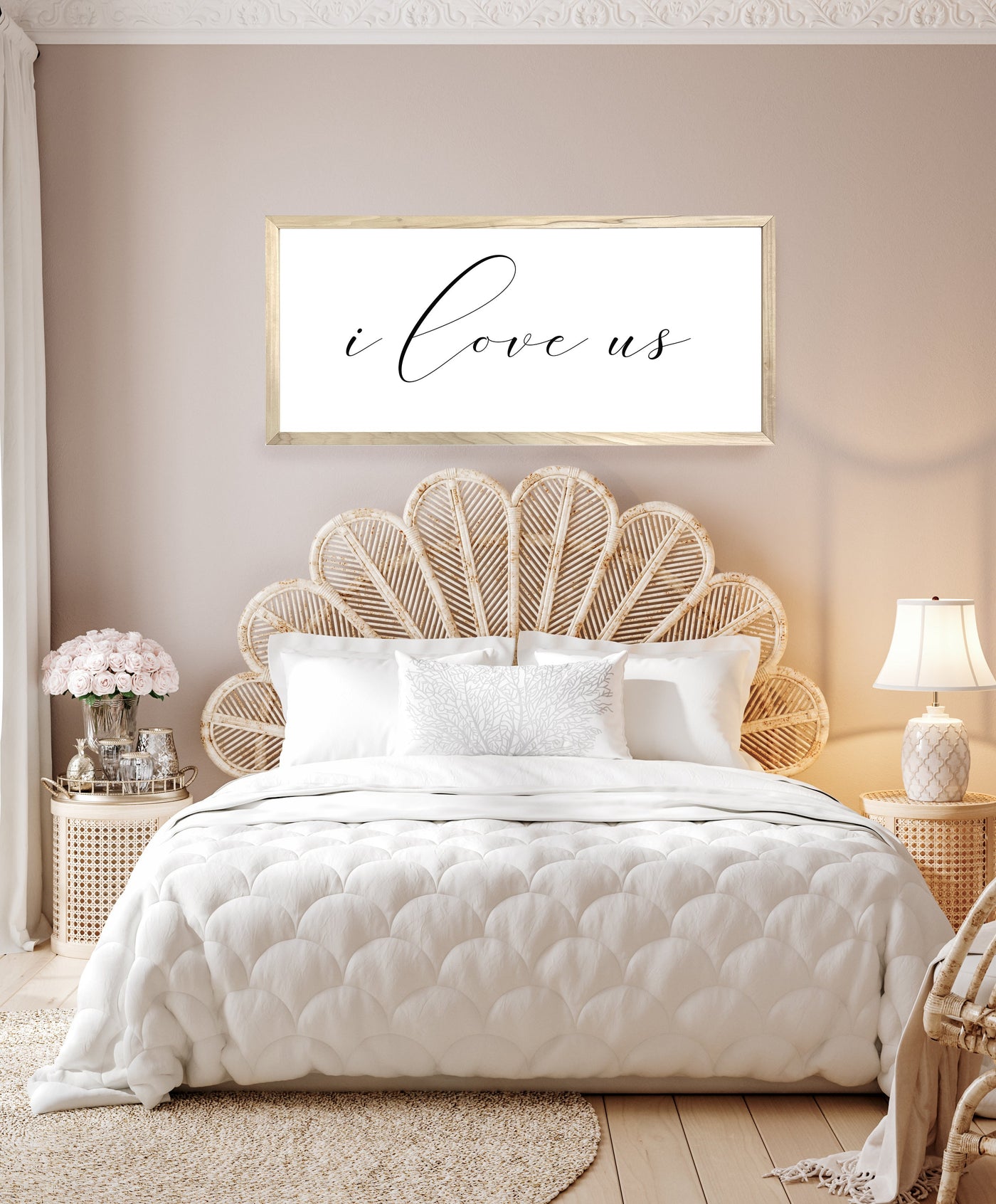 I Love Us Wood Framed Bedroom Sign - Mulberry Market Designs