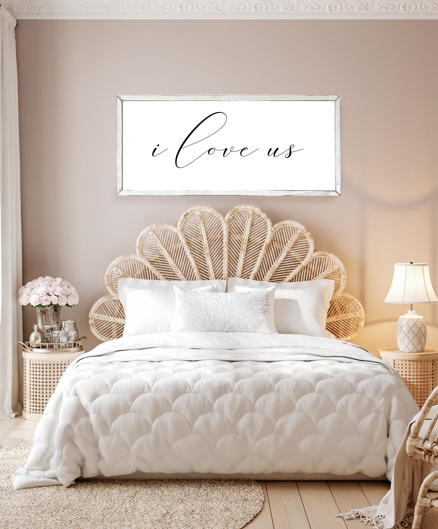 I Love Us Wood Framed Bedroom Sign - Mulberry Market Designs