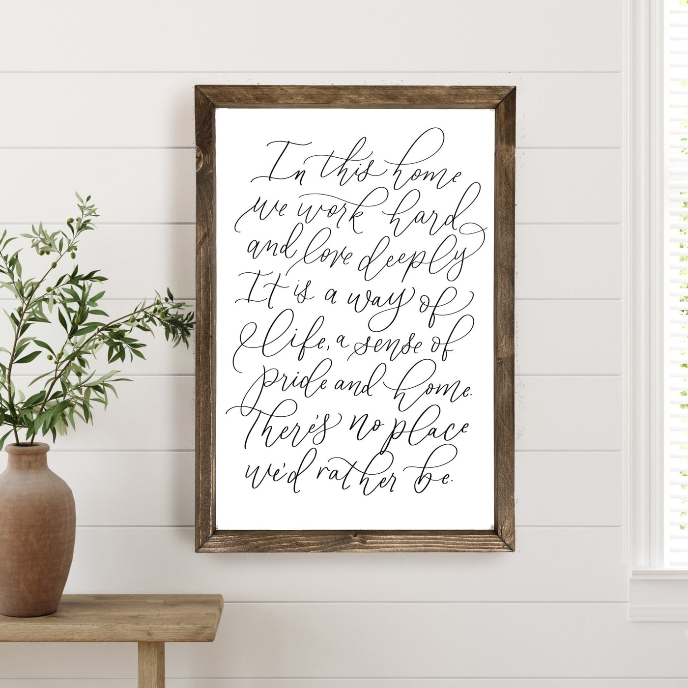 In This Home We Work Hard | Family Manifesto Sign - Mulberry Market Designs