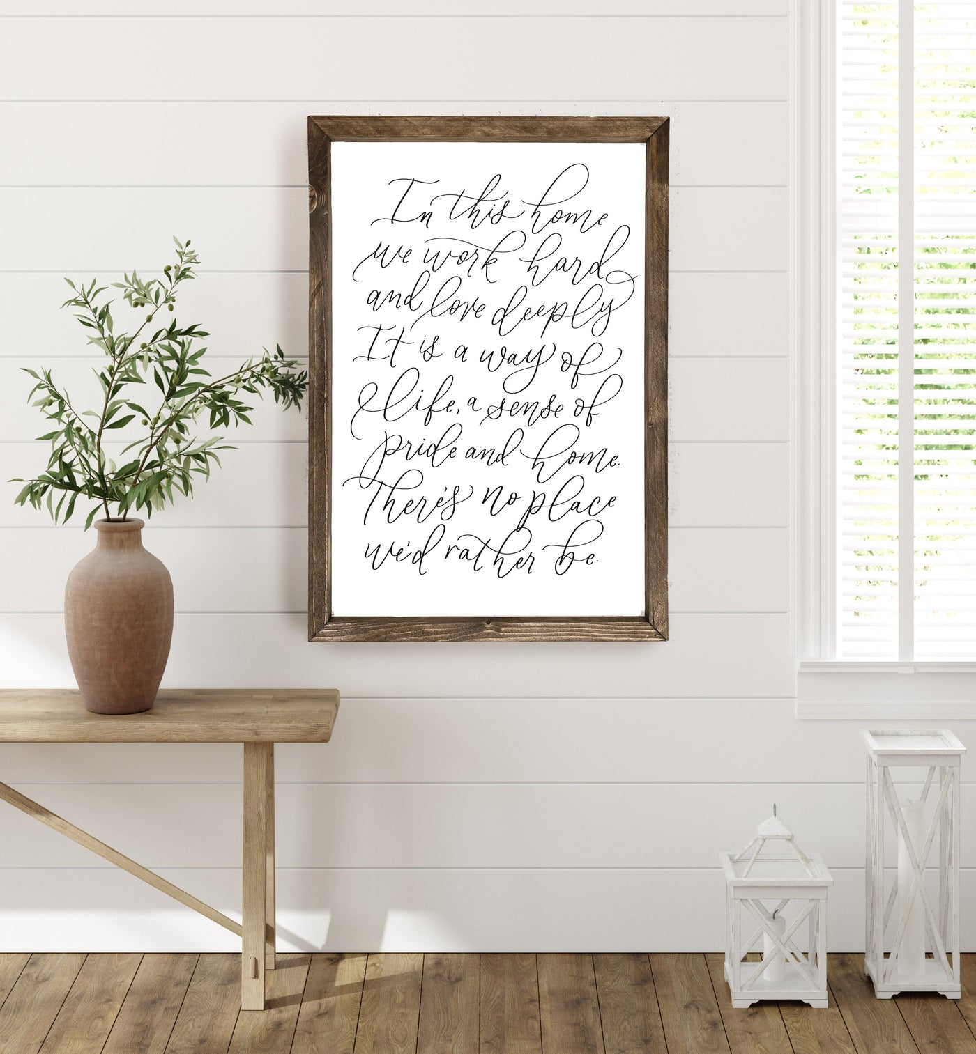 In This Home We Work Hard | Family Manifesto Sign - Mulberry Market Designs