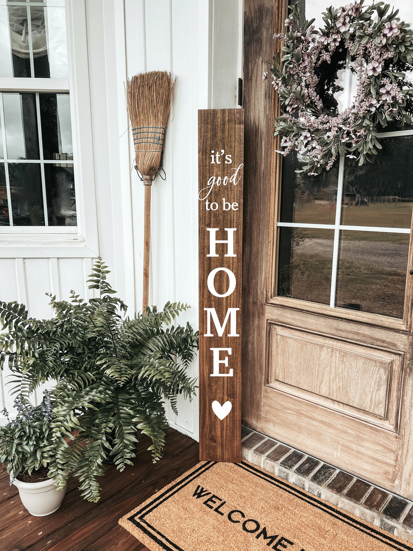 It's Good To Be Home Wood Porch Leaning Sign - Mulberry Market Designs