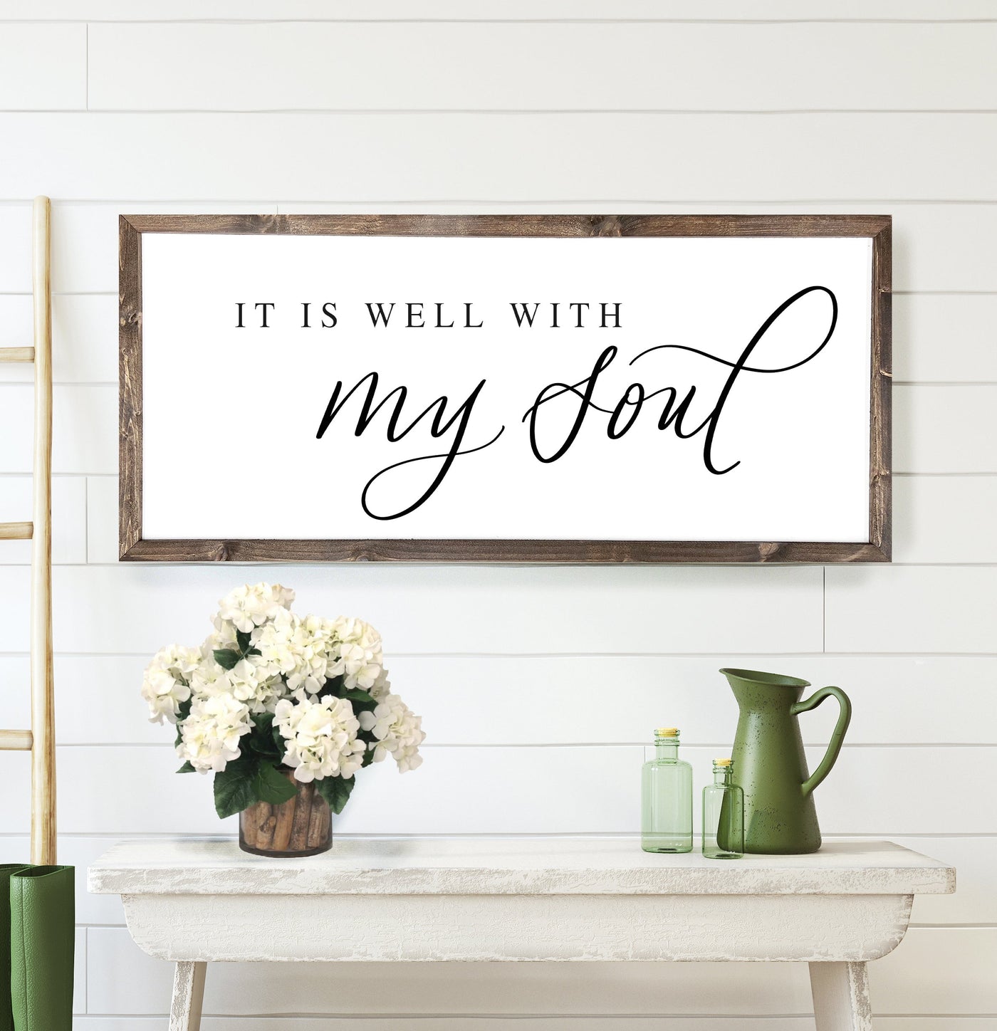 It Is Well With My Soul Wood Framed Sign - Mulberry Market Designs