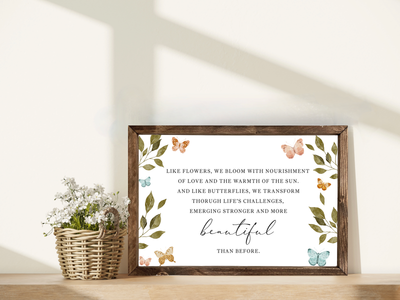 Like Flowers, We Bloom | Wood Farmhouse Sign - Mulberry Market Designs