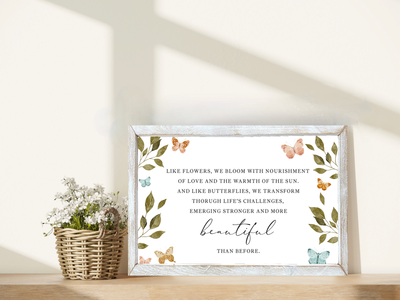 Like Flowers, We Bloom | Wood Farmhouse Sign - Mulberry Market Designs