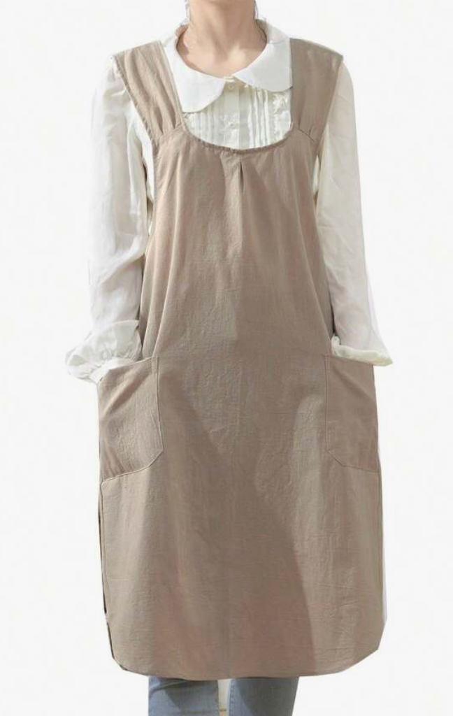 Linen Cross Back Apron - Mulberry Market Designs