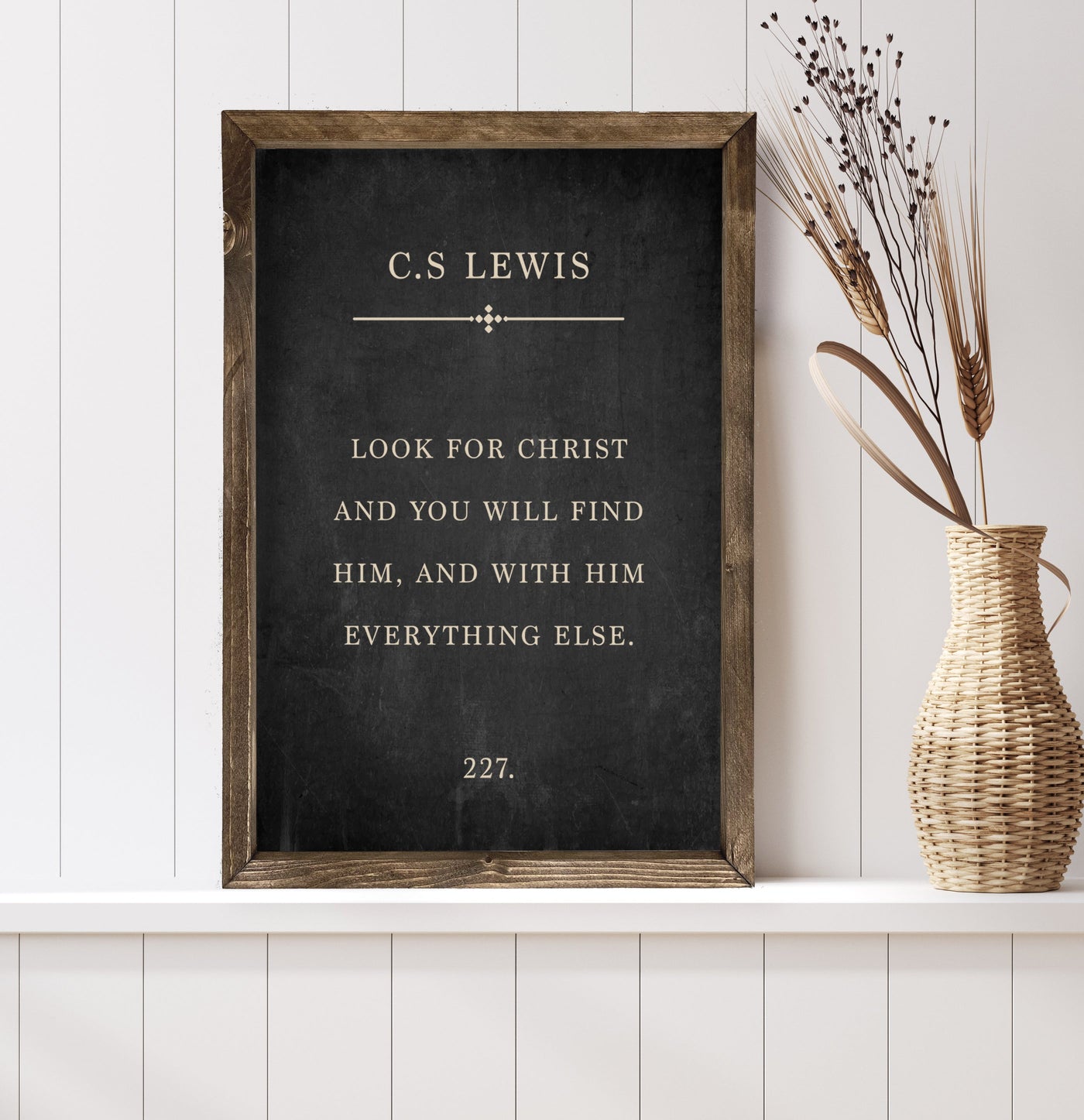 Look for Christ | C.S Lewis Wood Sign - Mulberry Market Designs