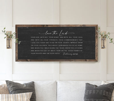 Love The Lord Framed Sign | Bible Verse Sign - Mulberry Market Designs