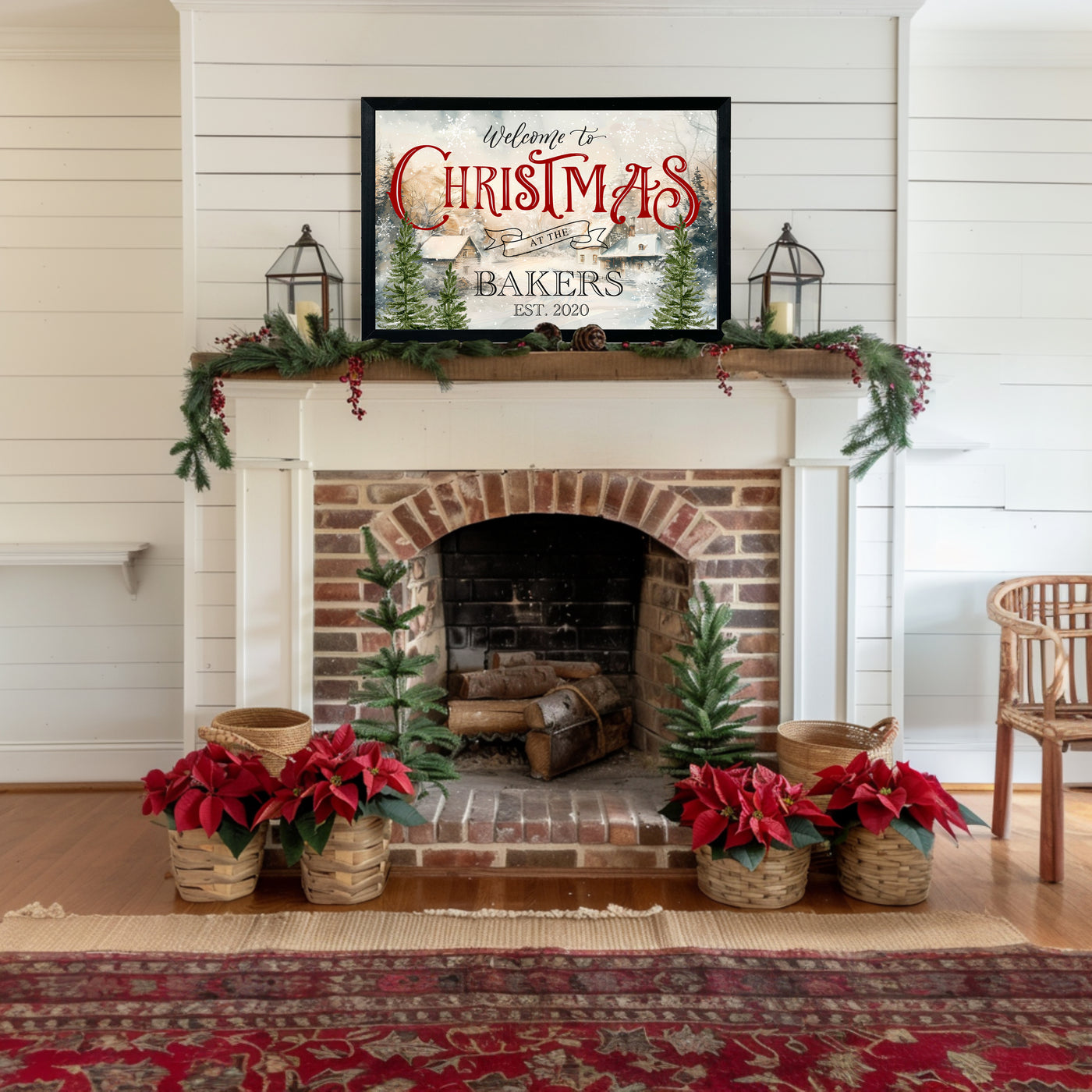 Personalized Welcome Farmhouse Christmas Sign