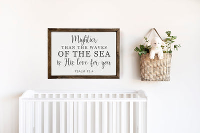 Mightier Than the Waves Psalm 93:4 | Christian Wall Art - Mulberry Market Designs