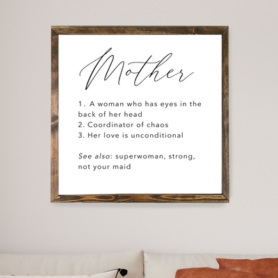 Mother Definition Wall Art - Mulberry Market Designs