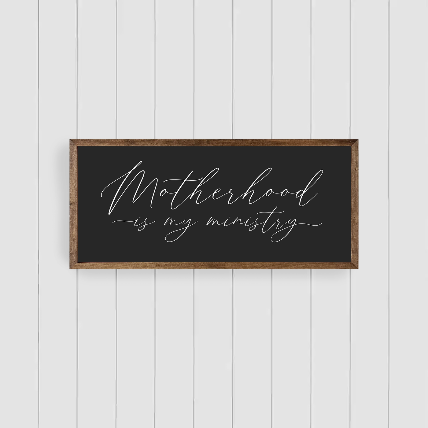 Motherhood Is My Ministry Wood Framed Sign - Mulberry Market Designs