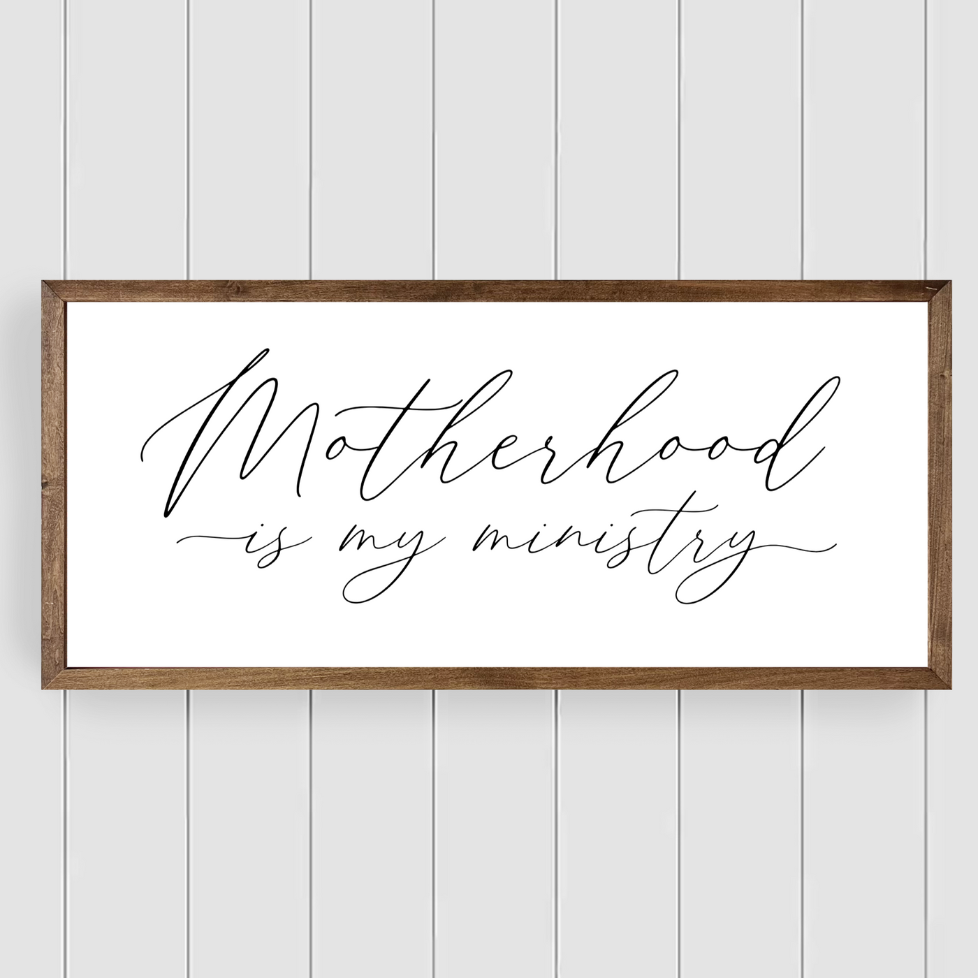 Motherhood Is My Ministry Wood Framed Sign - Mulberry Market Designs