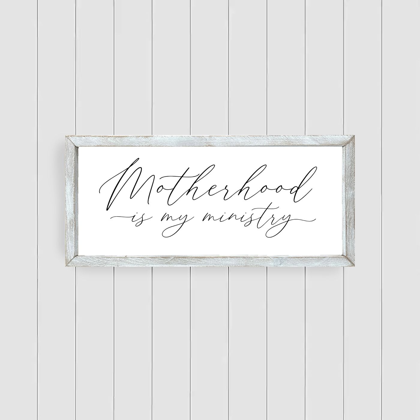 Motherhood Is My Ministry Wood Framed Sign - Mulberry Market Designs