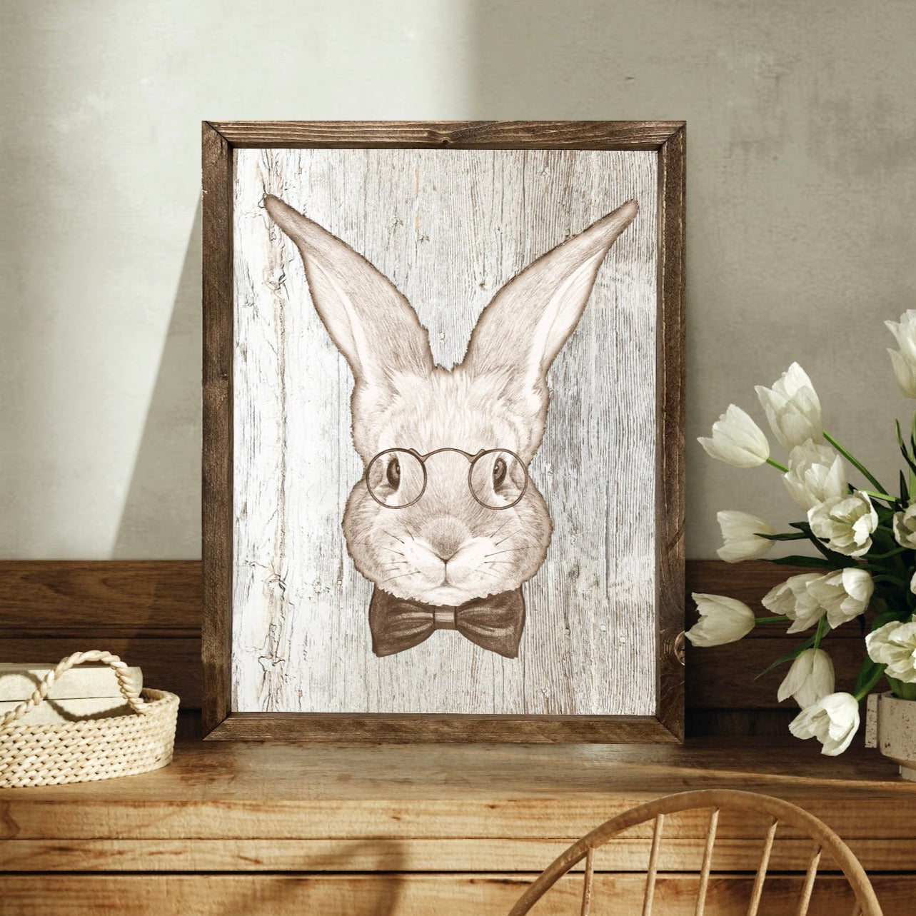 Mr. Hare Spring Rabbit Wall Art - Mulberry Market Designs