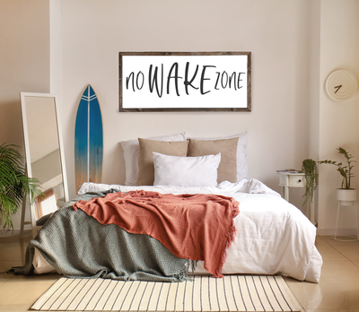 No Wake Zone Wall Art Wood Framed Sign