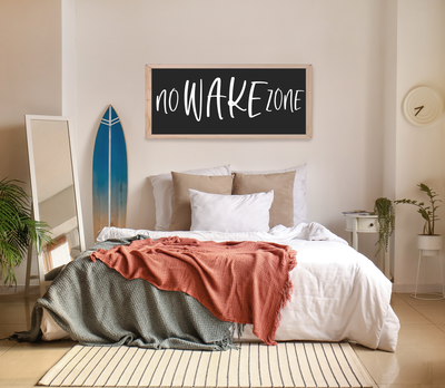 No Wake Zone Wall Art Wood Framed Sign