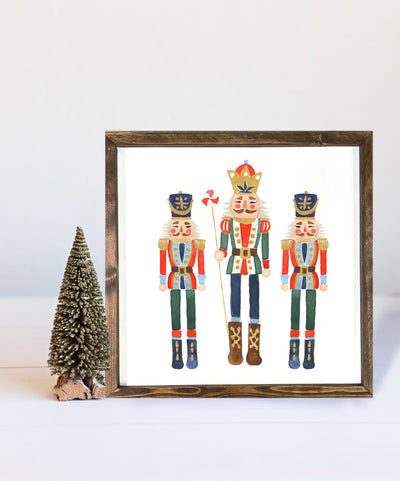 Nutcracker Wood Framed Christmas Sign - Mulberry Market Designs