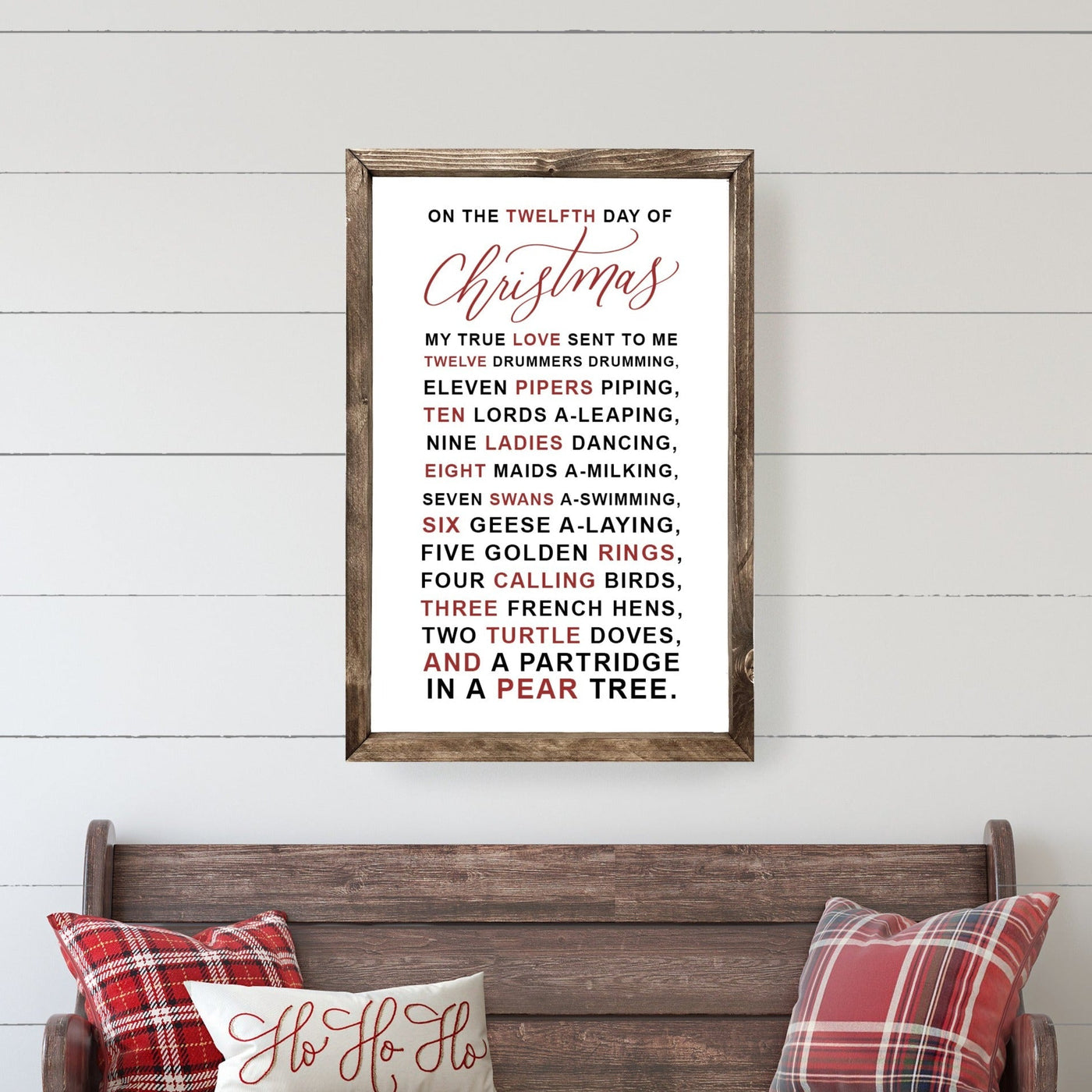 12 Days of Christmas Farmhouse Christmas Sign - Mulberry Market Designs