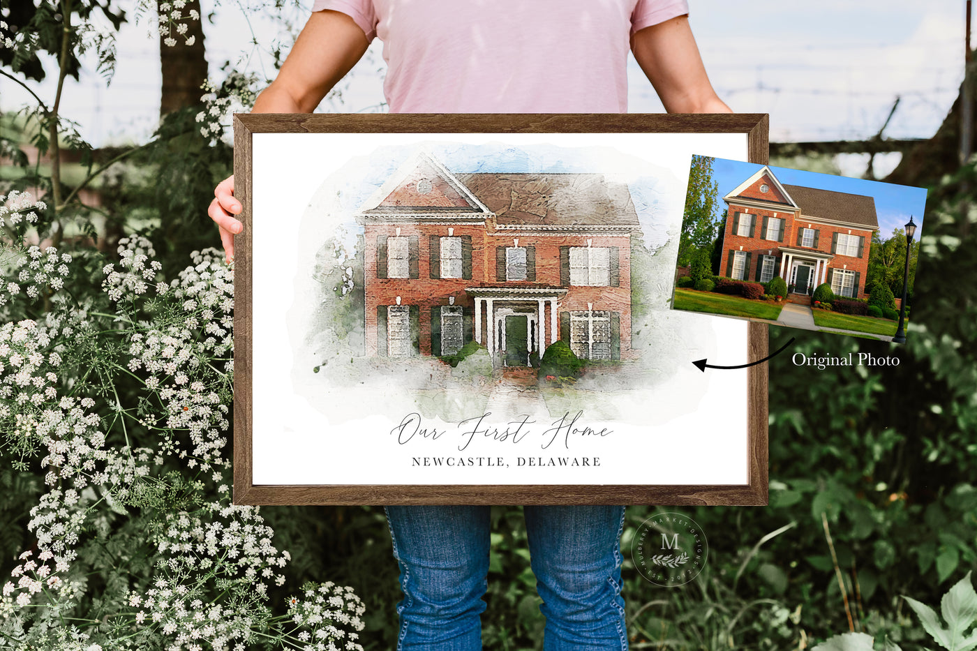 Custom Watercolor House Portrait Art