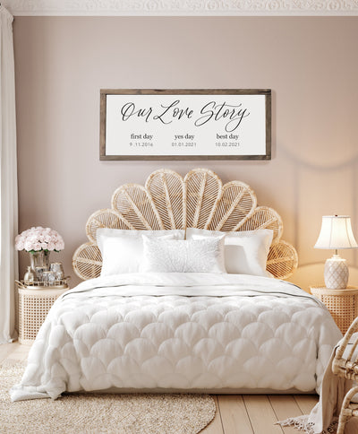 Personalized Our Love Story Wood Framed Sign - Mulberry Market Designs