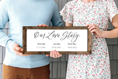 Personalized Our Love Story Wood Framed Sign - Mulberry Market Designs