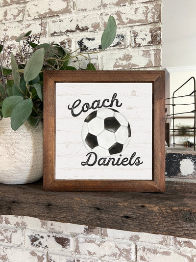 Personalized Soccer Coach Sign - Mulberry Market Designs