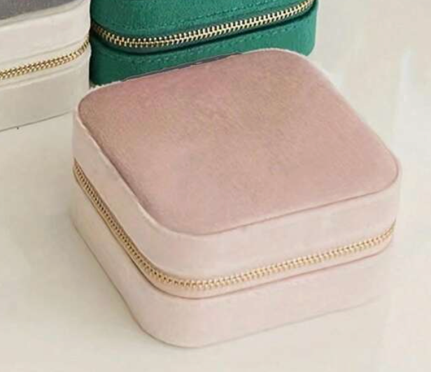 Pink Velvet Jewelry Travel Box - Mulberry Market Designs