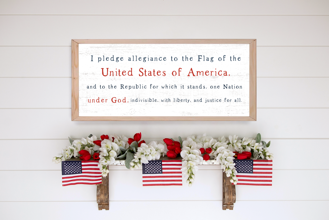 I Pledge Allegiance Wood Framed Sign Wood Framed Sign