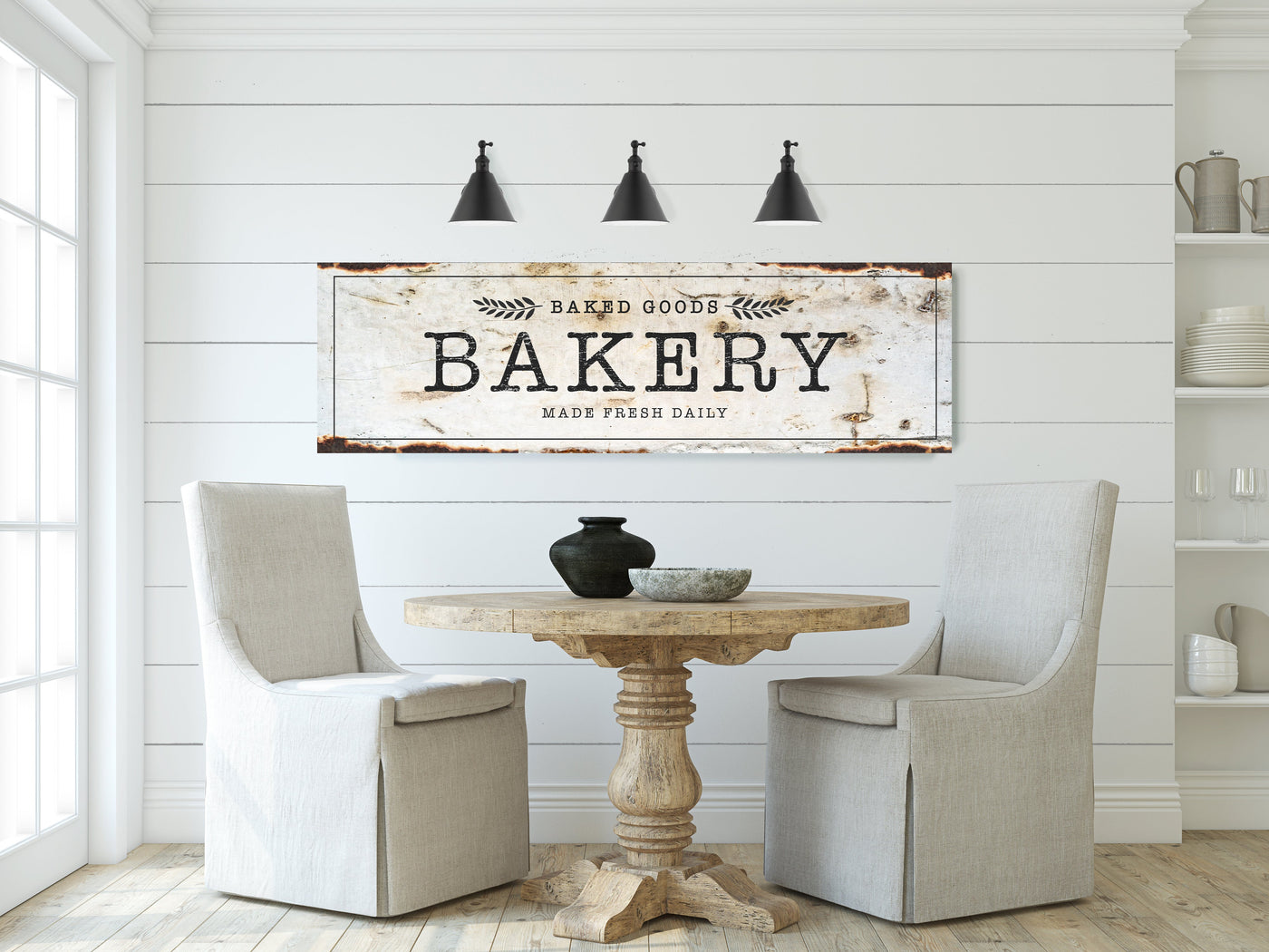 Antique Metal Bakery Sign Wood Framed Sign