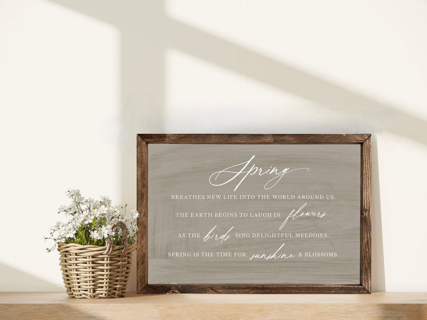 Spring Breathes New Life Wood Farmhouse Sign - Mulberry Market Designs