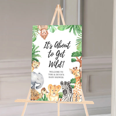 Safari Baby Shower Welcome Sign - Mulberry Market Designs