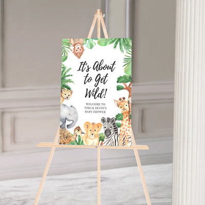 Safari Baby Shower Welcome Sign - Mulberry Market Designs