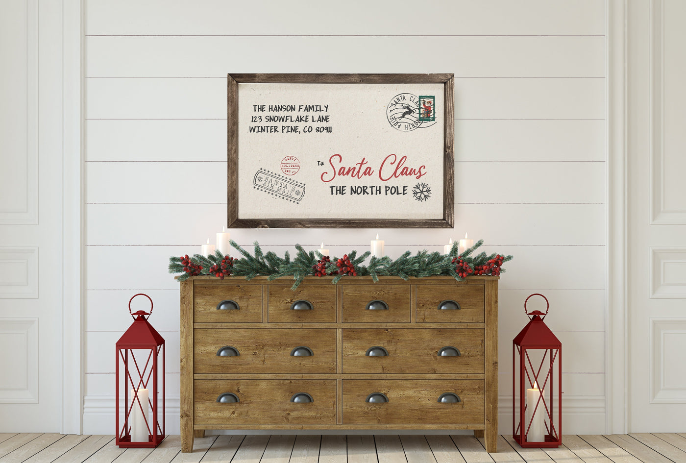 Personalized Letter to Santa Christmas Sign - Mulberry Market Designs