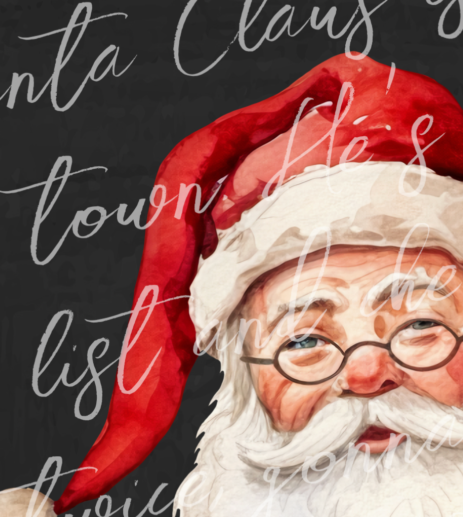 He's Making A List Santa Christmas Sign - Mulberry Market Designs