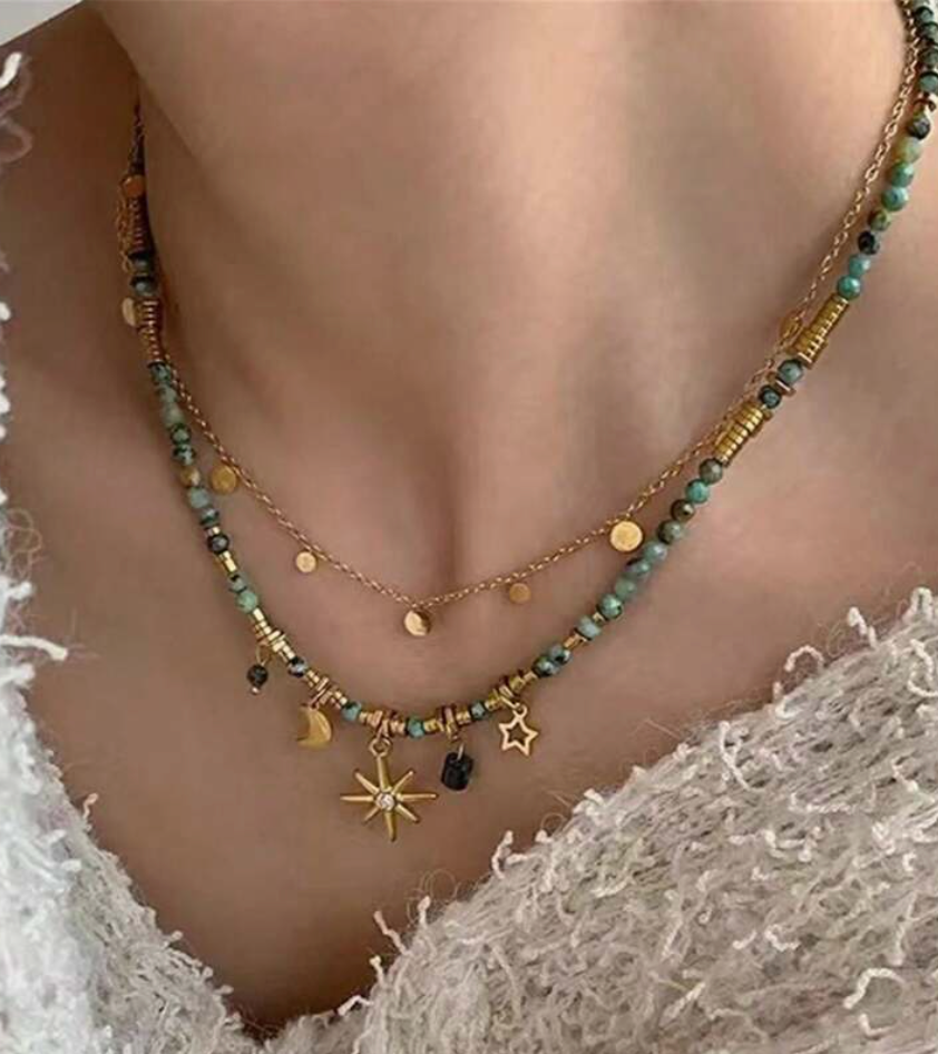 Layered Celestial Necklace - Mulberry Market Designs