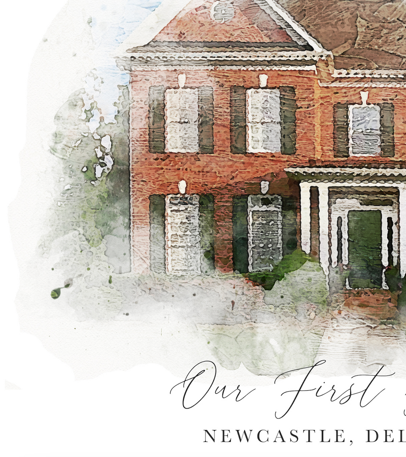 Custom Watercolor House Portrait Art