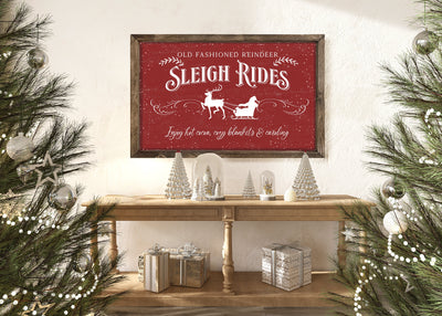 Sleigh Rides Farmhouse Christmas Sign - Mulberry Market Designs