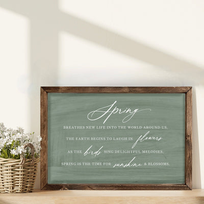 Spring Breathes New Life Wood Farmhouse Sign - Mulberry Market Designs