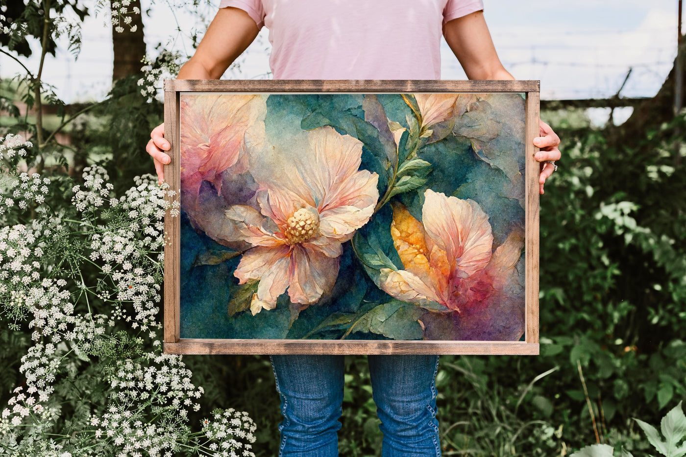 Watercolor Flowers Spring Wall Art - Mulberry Market Designs