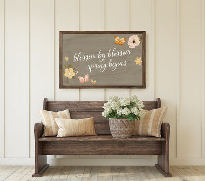 Spring Wall Art Blossom By Wood Framed Sign